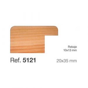 Moldura Puertas Vitrina de 20x35 mm. Con Rebaje Ref. 5121