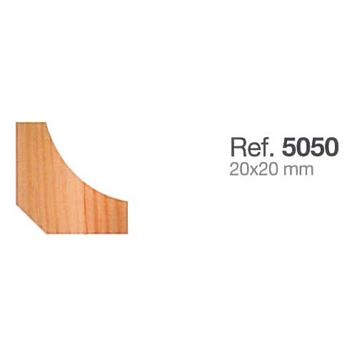 Moldura de Ayous Decorativa de 20x20 mm. Ref. 5050