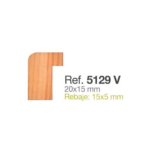 Moldura de Ayous Para Vitrina de Puertas 20x15 mm. Ref. 5129V