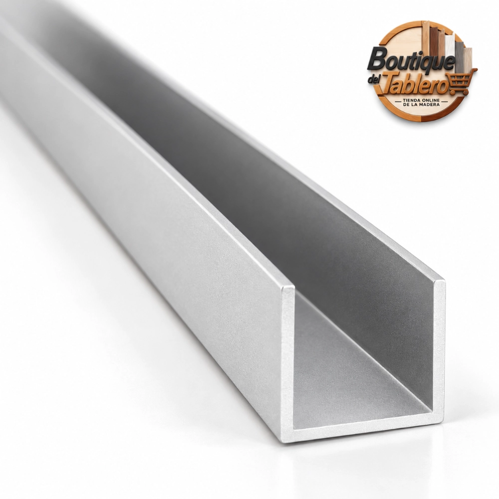perfil "u" para puertas corredera 19 mm.