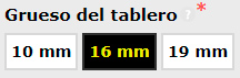 Tablero a medida por gruesos