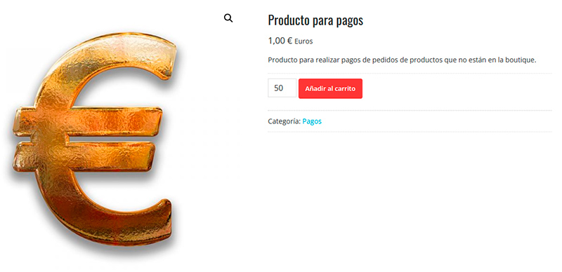 Producto para pagos Boutique de la Madera