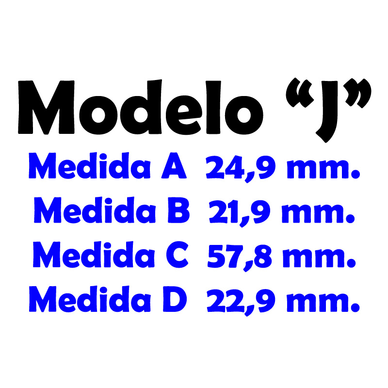 Medidas del tirador gola "J"